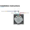 220 - 250V wall crystal glass touch switch panel