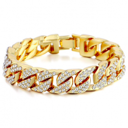 Gold / silver bracelet with zirconias unisexBracelets
