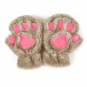Bear paw mittens - plush fingerless gloves
