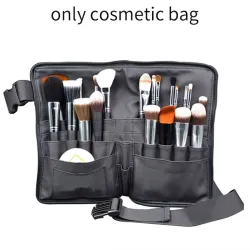 Portable makeup cosmetic bag with belt