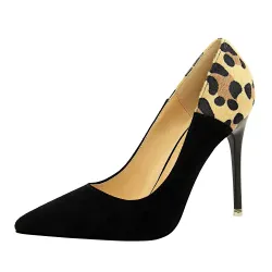 Suede high heel pumps