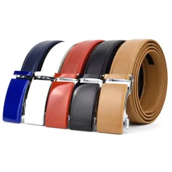 Automatic buckle leather belt