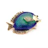 Blue fish women's brooch