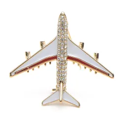 Crystal airplane brooch
