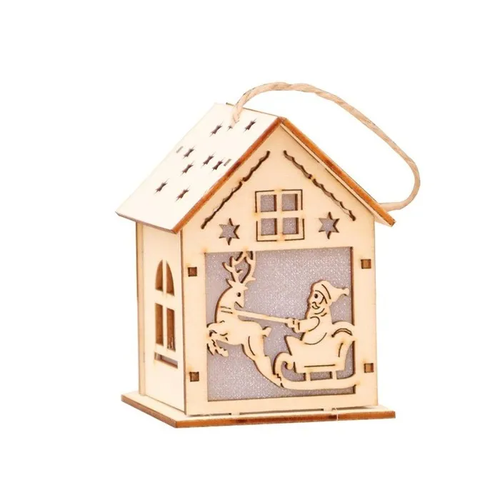 Wooden Christmas house with LED - do it yourself
