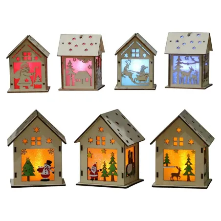 Wooden Christmas house with LED - do it yourself