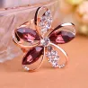 Crystal flower brooch