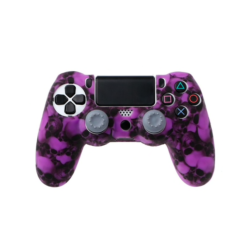 PS4 Pro Slim Controller skull silicone gamepad cover case & 2 joystick capsControllers