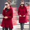 Long hooded coat fleece jacket