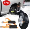 Emergency car tire anti-skid rubber chain 2 pieces