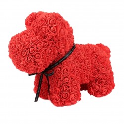 Dog made from infinity roses - 40 cm