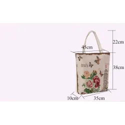 Canvas bag with floral print
