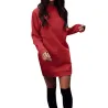 Warm mini dress with long sleeve