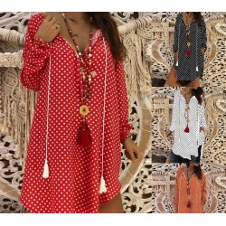 Mini polka dot dress with long sleeveDresses