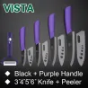Ceramic knives set - peeler - holder