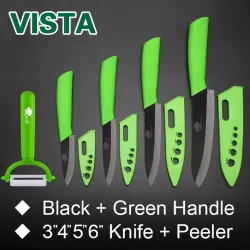 Ceramic knives set - peeler - holder