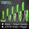 Ceramic knives set - peeler - holder