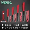 Ceramic knives set - peeler - holder