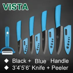 Ceramic knives set - peeler - holder
