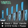 Ceramic knives set - peeler - holder
