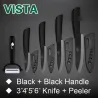 Ceramic knives set - peeler - holder