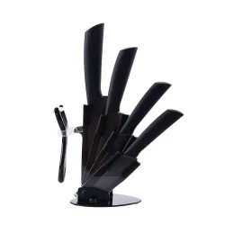 Ceramic knives set - peeler - holder