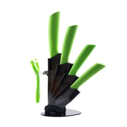 Ceramic knives set - peeler - holder