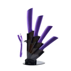 Ceramic knives set - peeler - holder