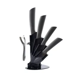 Ceramic knives set - peeler - holder