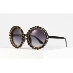 Round crystal sunglasses - UV400