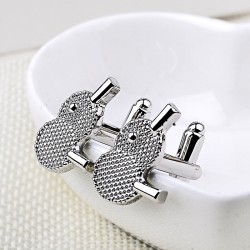 Table tennis racket - silver cufflinksCufflinks