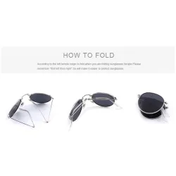 Retro - foldable - oval sunglasses - unisex