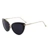 Retro cat eye - alloy frame - oval sunglasses - UV400
