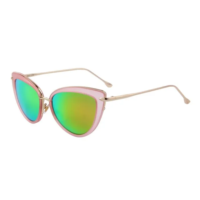 Retro cat eye - alloy frame - oval sunglasses - UV400