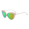 Retro cat eye - alloy frame - oval sunglasses - UV400