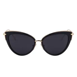 Retro cat eye - alloy frame - oval sunglasses - UV400