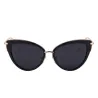 Retro cat eye - alloy frame - oval sunglasses - UV400
