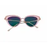 Retro cat eye - alloy frame - oval sunglasses - UV400