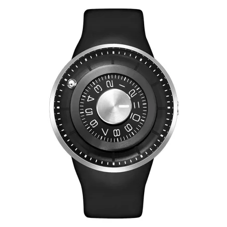 Ball rotation - stainless steel quartz watch with silicone strapWatches