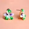 Stud earrings with flower & crystalsEarrings