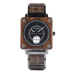 Sandalwood quartz modern watch