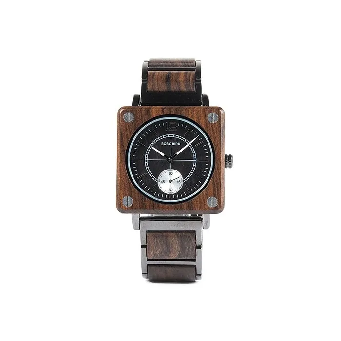 Sandalwood quartz modern watch
