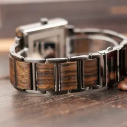 Sandalwood quartz modern watch