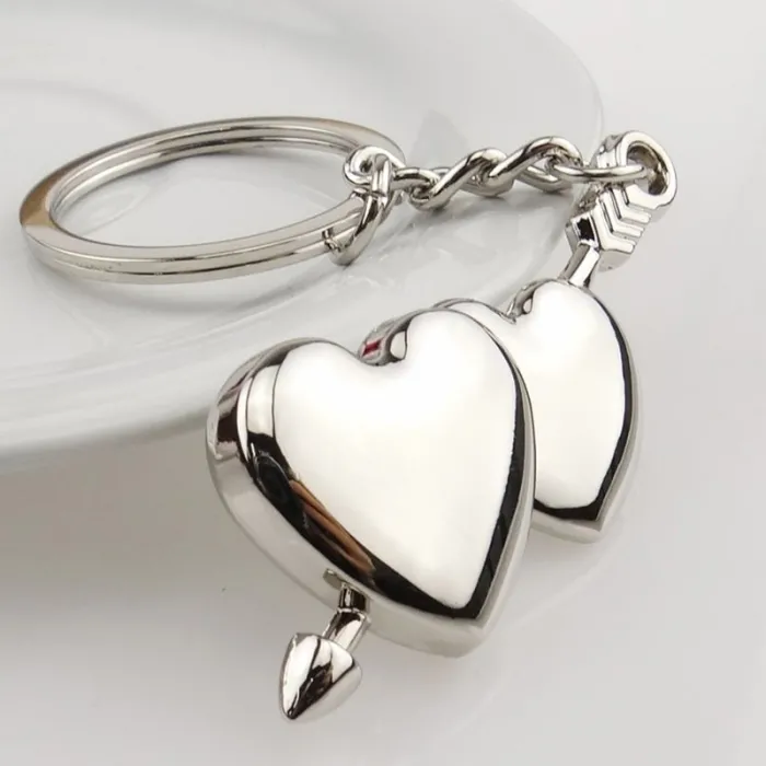 Double heart & arrow - keychain