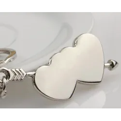 Double heart & arrow - keychain