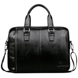 Elegant big leather shoulder bag
