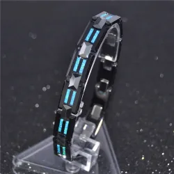 Natural opal tungsten - steel black ceramic braceletBracelets