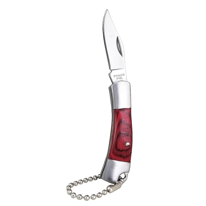 Mini foldable pocket knife with keychain