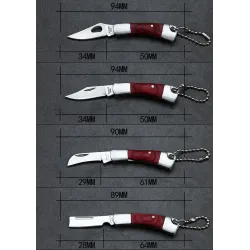 Mini foldable pocket knife with keychain