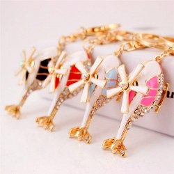 Crystal golden helicopter - keychain